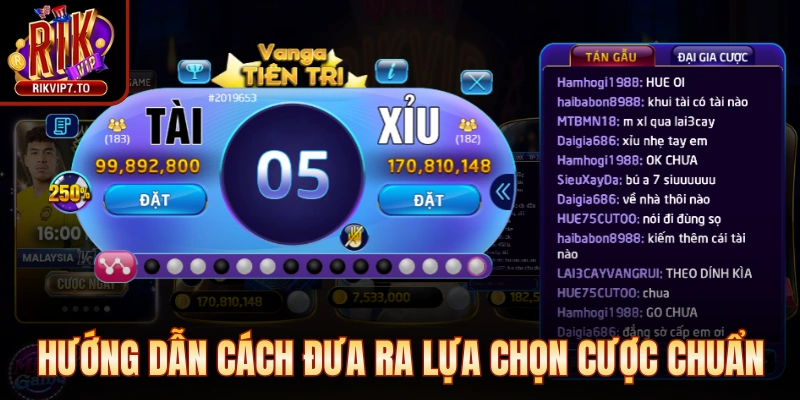 Hướng dẫn cách đưa ra lựa chọn cược chuẩn, hiệu quả Tài Xỉu Rikvip